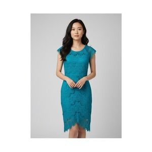 Nordstrom Teal Lace Midi Dress